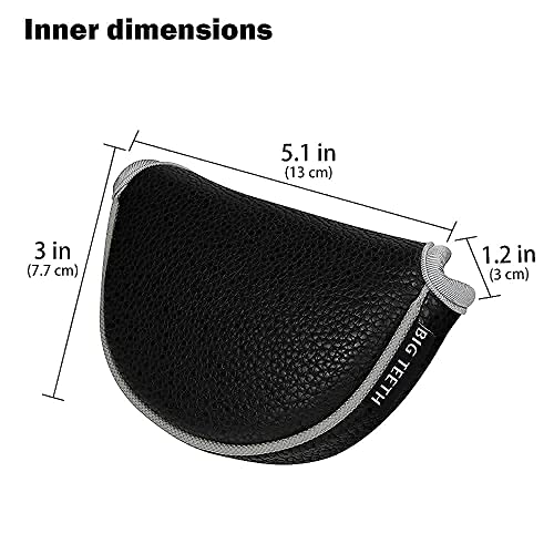 Big Teeth Golf Head Covers Center Shaft Putter Cover Mini Putter Headcover Golf Club Protector Magnetic Closure (Black) For Mini Half Mallet Putters thumb #1