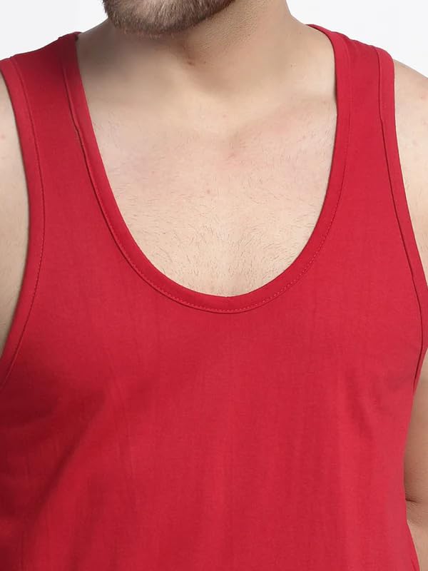 Image of Regular Fit 100% Cotton Vest for Men Multipurpose Sleeveless Undershirts Tank Top Use for Gym wear, Running Tanks Sando and Outdoor Baniyan for Men