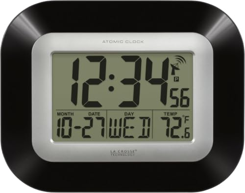 Image of La Crosse Technology Atomic Wall /Table Clock, 7.2-inch H x 8.95-inch W x 1.2-inch D (WT-8005U-B) (Pack of 5)