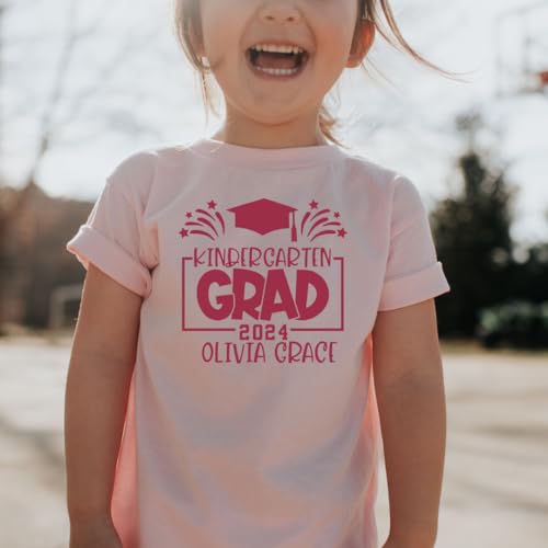 Personalized Kinder Grad Shirt, Kindergarten Graduation Shirt For Toddler Girl, Boy, Graduation Gifts For Preschoolers, 1st Grade to All Grades, Kids Graduation Shirt For Last Day Of School.4