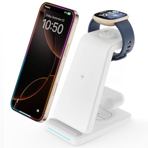 Station de charge induction GEEKERA pour recharger simultanement trois appareils Google et Apple