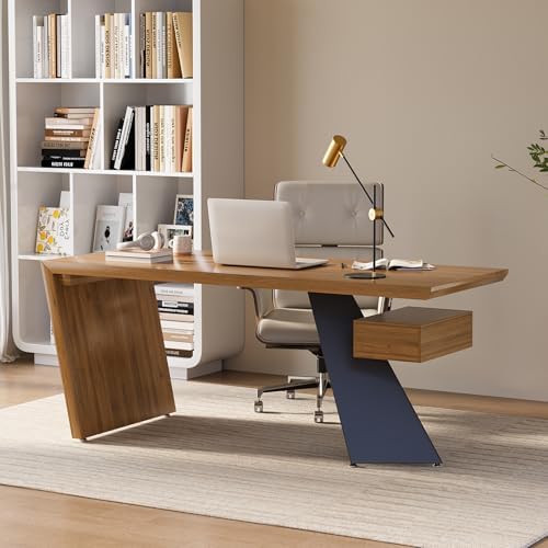 homary 70 inch Solid Wood Executive Desk