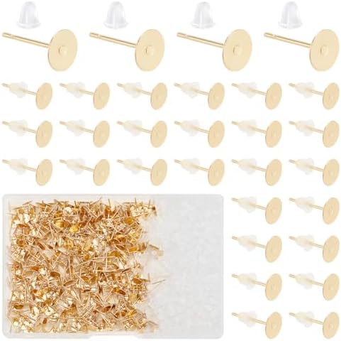 UNICRAFTALE 1000 Pièce Boucles D'Oreilles Flat Pad Acier