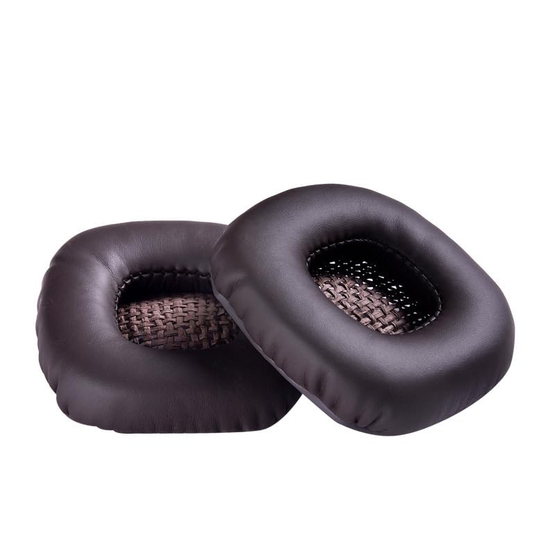 INF Brown Protein Leather Replacement Earpads for Marshall Major II Headphones 6.5x6.5x2cm Soft Memory Foam Cushions