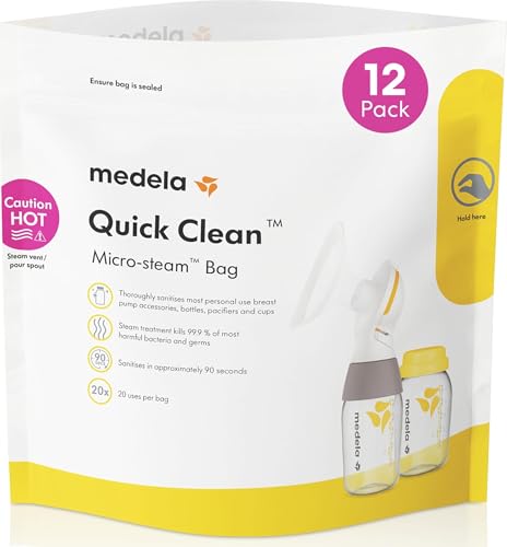 Image of Medela Quick Clean Micro-Steam Bags | Microwave Steam Cleaning Bags | 12Ct