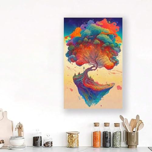 Impression sur toile arbre abstrait pour raviver un salon terne - 3