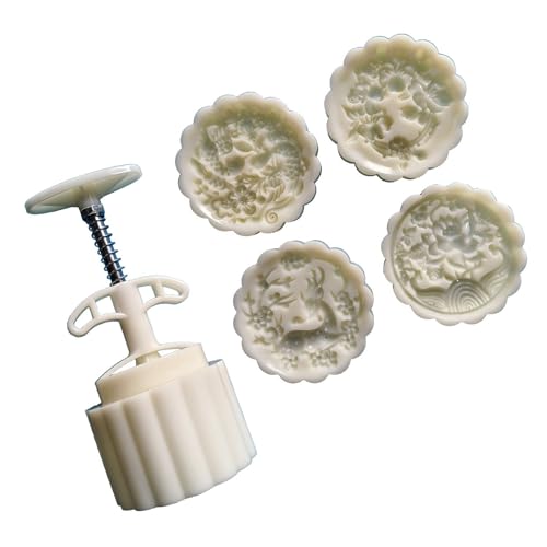 Ldabrye 125g Cookie and Moon Cakes Molds Set Festival Dessert Maker Feature Animal and Flower Designs for Festival Baking