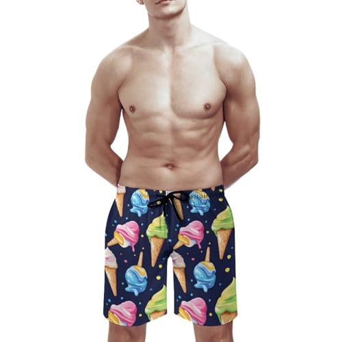 Ice Cream Men's Swim Trunks Quick Dry Board Shorts Hawaiian Beach Shorts With Pocket3