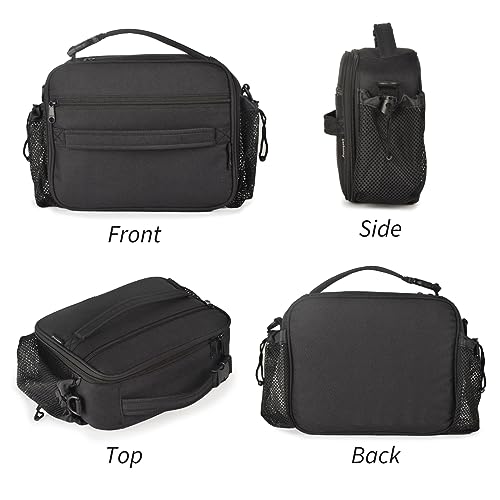 Cerbonny Kids Lunch Box, Insulated Lunch Bag for Girls and Boys, Durable Polyester with PEVA Lining, Adjustable Shoulder Strap, 10.8"L x 4"W x 8.8"H, 5 Pockets