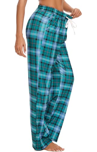 Womens Pajama Pants Plaid Sleep Lounge Pj Bottoms With Pockets4