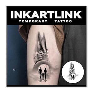 Tattoo Tech, 2 Sheets Large Semi Permanent Tattoo, Adult Art Design Temporary Tattoos, Lasts 1-2 Weeks, Waterproof, Realistic Look, No Adhesive, No Reflection (Happy Family Design)