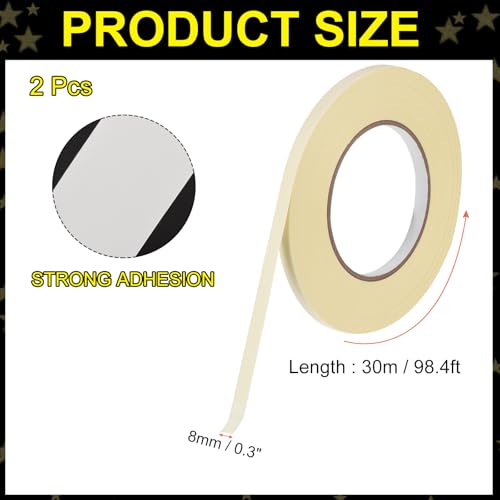 Image of MECCANIXITY 2Pcs Insulating Acetate Roll Cloth Adhesive Tape, 0.3in x 98ft White Electrical Heat Resistant Fabric Tape for Laptop Electric Automotive Guitar Repair Wire Harness