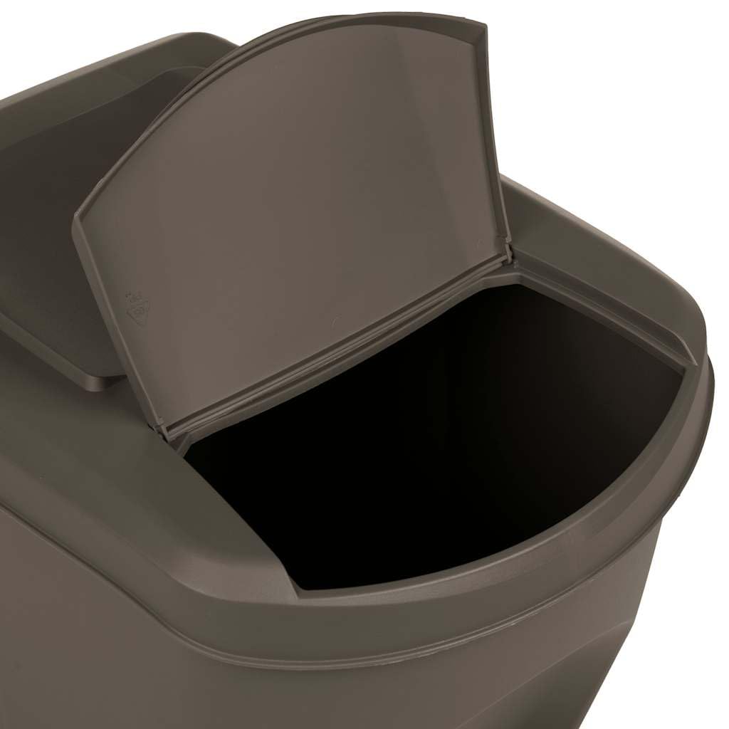 vidaXL 3X Cubos de Basura Apilables Canasta Papelera Oficina Restaurantes Residuo Reciclaje Hogar Cocina Escuelas Polipropileno Gris 75 L