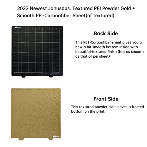 BCZAMD 310x310mm/12.2in 3D Drucker Plattform 2022 Upgrade JanusBPS-PET Bauplatte Powder GD PEI+PET Carbonn Fiberr Spring Stahlblech mit Magnetaufkleber f¨¹r MP Make Pro Sidewinde X1 X2 LK1 LK5 S8 Bed – Bild 6