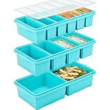 Silicone Freezer Tray With Lid - Soup Freezer Container Molds Set Makes 2-Cup & 1-Cup 1/2-cup Portions Cubes Perfect for preparing meals in different Portion Sizes Oven & Dishwasher-Safe