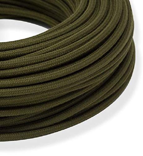 MeToo Design - Cable redondo sección 2 x 0,75 mm2 de tejido verde subbosque, redondo para extensiones, multitomas o lámparas, metros fabricado en Italia Cover