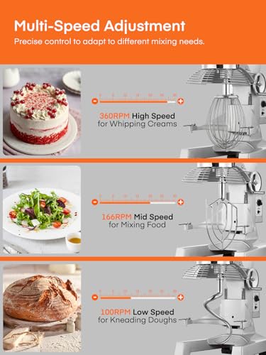 Image of Commercial Mixer, Commercial Food Mixer, Dough Mixer with Stainless Steel