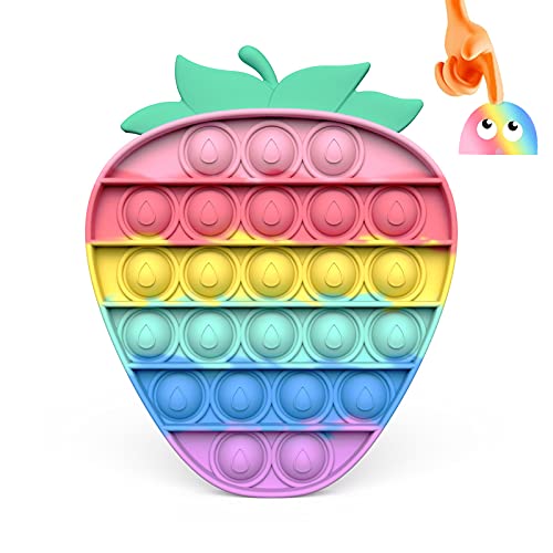 Camlunka Strawberry Push Pop Bubble It Fidget Sensory Toy - Pop Sensory Fidget It Toy Rainbow