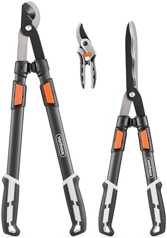 VonHaus Lot de 3 Cisailles de Jardin – Coupe-Branches, Taille-Hai...