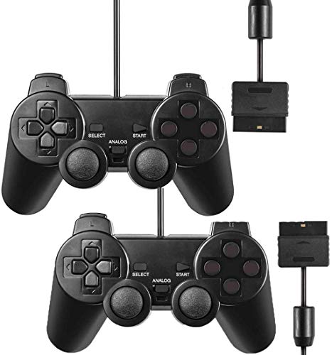 Wired Controller for PS2 Playstation 2 Dual Shock(Pack of 2,Black) - //coolthings.us