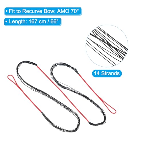 PATIKIL Bow String Replacement, 14 Strands Recurve Bowstring with Nock Point for AMO 70