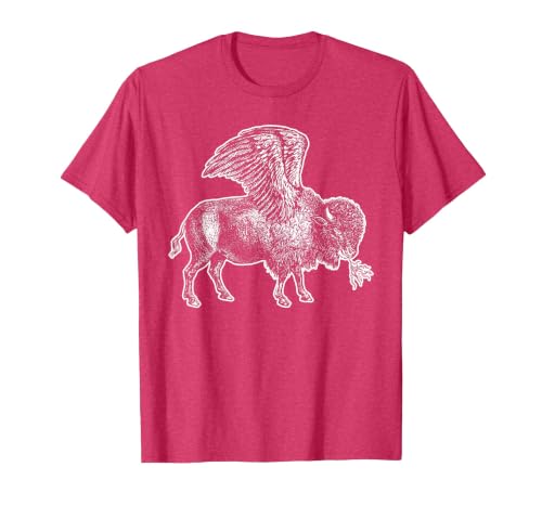 Funny Design Buffalo Wings Hot Foodie Chicken Bison Vintage T-Shirt, Men, Red Heather, Small