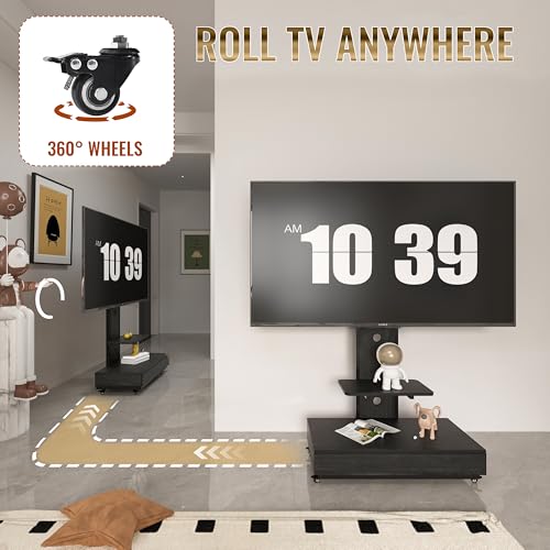 Soporte móvil de piso para TV de 32-75 pulgadas negro miniatura 3