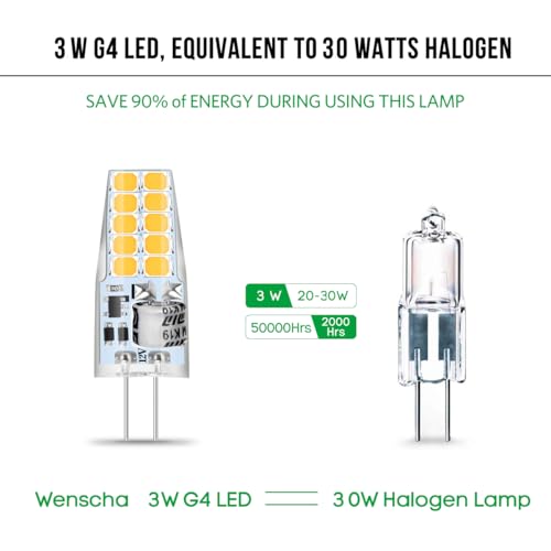 G4 LED Wenscha 3W warmweiß 3000K ersetzt 30W Halogen 10er Pack
