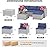 GarveeLife 5-Piece Outdoor Patio Rattan Wicker Sofa Set, PE Rattan Conversation Sectional with Thickened Back Cushion, Glass Tabletop, Ottoman - Ideal for Courtyard Space, Blue