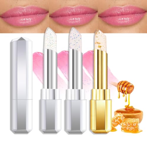 Image of evpct 3Pcs Magic Color Changing Lipstick Long Lasting Waterproof, 01&02&03