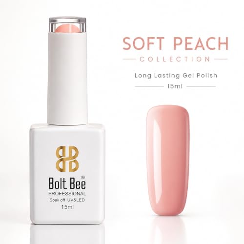 Image of BOLT BEE 15ML Gel Nail Polish 1Pc Clear Pink Glitter Nail Polish Soak Off UV LED Nail Gel Polish Nail Art Starter Manicure Salon DIY at Home, 0.5 OZ (1) (139)