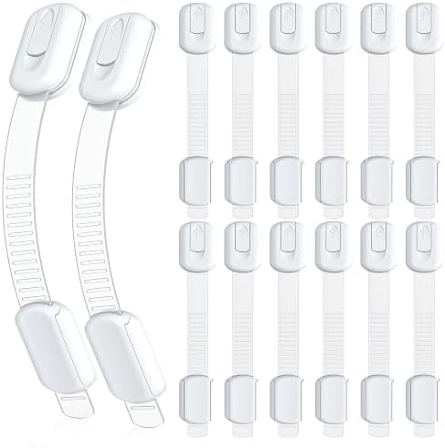 4our Kiddies 14 Pack Cabinet Locks Baby Proofing, Adjustable Drawer Lock
