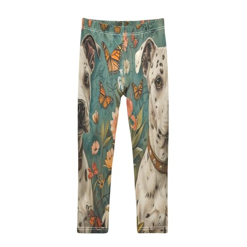 Toddler Girls Leggings Printed Yoga Pants Leggings Garden Dog Butterfly for Kids
