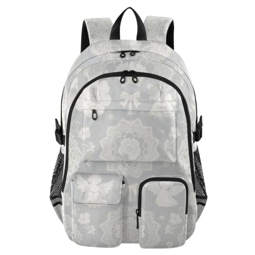 Mochila de viaje de 17.5 pulgadas con compartimentos y diseño floral ergonómico