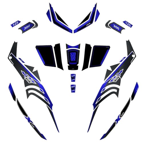 Kit autocollants Xmax 300 protection 3D résine tunnel 2021-2026