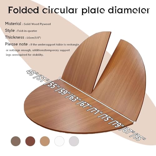 Tavolo pieghevole rotondo in legno da 149,9 cm, per interni ed esterni, espandibile, tavolo di ricambio (160 cm, design slish per intrattenimento e sala da pranzo