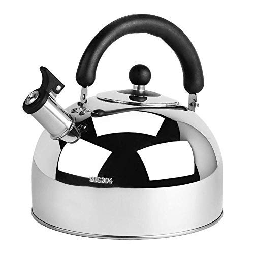 Edelstahl Pfeifkessel, 4L Herdplatte Induktionspfeife Teekessel Pfeife Teekanne Teekessel Leichte Rostbeständigkeit für Gas Elektro- und