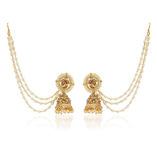 Shining Diva Fashion Metal Gold Plated and Pearl Earrings for Women & Girls