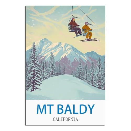 Mt Baldy California affiche vintage pour créer une ambiance évasion salon 60x90