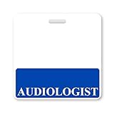 "hörgeräteakustiker" Horizontale Badge Buddy mit blau Grenze von speziellen ID, einzeln verkauft