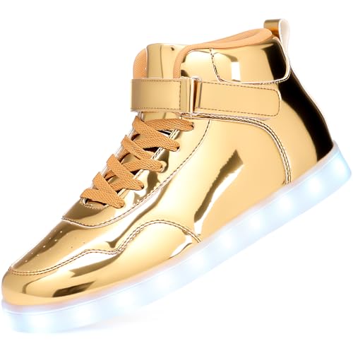 APTESOL Unisex LED Shoes High Top Light Up Sneakers for Women Men