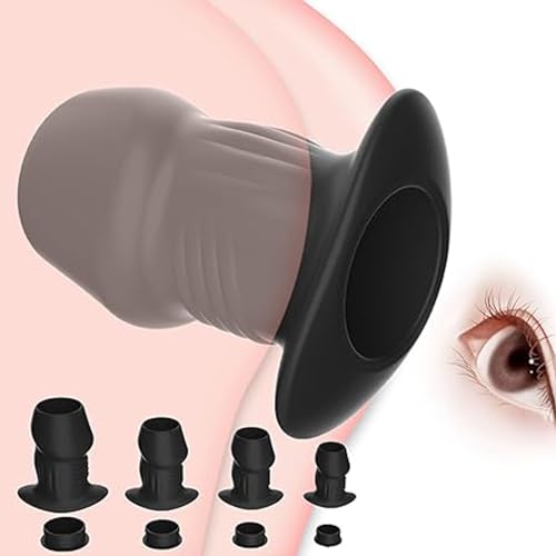 GeRRiT Anal Tunnel Plug Hohl Analplug mit Deckel Offener Buttplug Anus Expander Vagina Spekulum Plugs Hohlstecker Dildo Douche Einlauf Analdehner SM Sex Spielzeug Für Frauen Männer（L）
