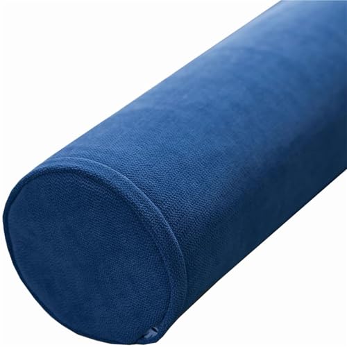 Cojín Cilíndrico Grande 40/50/90/80/60cm Almohada De Tubo Para Lumbar/Cuello/Espalda/Cabeza Apoyo Almohada Rollo Con Funda Extraíble Para Cama, Sofá, Silla, Coche, Yoga(Navy blue,10x40cm/4x15in)