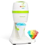 Nostalgia Snow Cone Shaved Retro Table-Top Slushie Machine - Includes 1 Reusable Plastic Cup and Ice Molds, White, Green