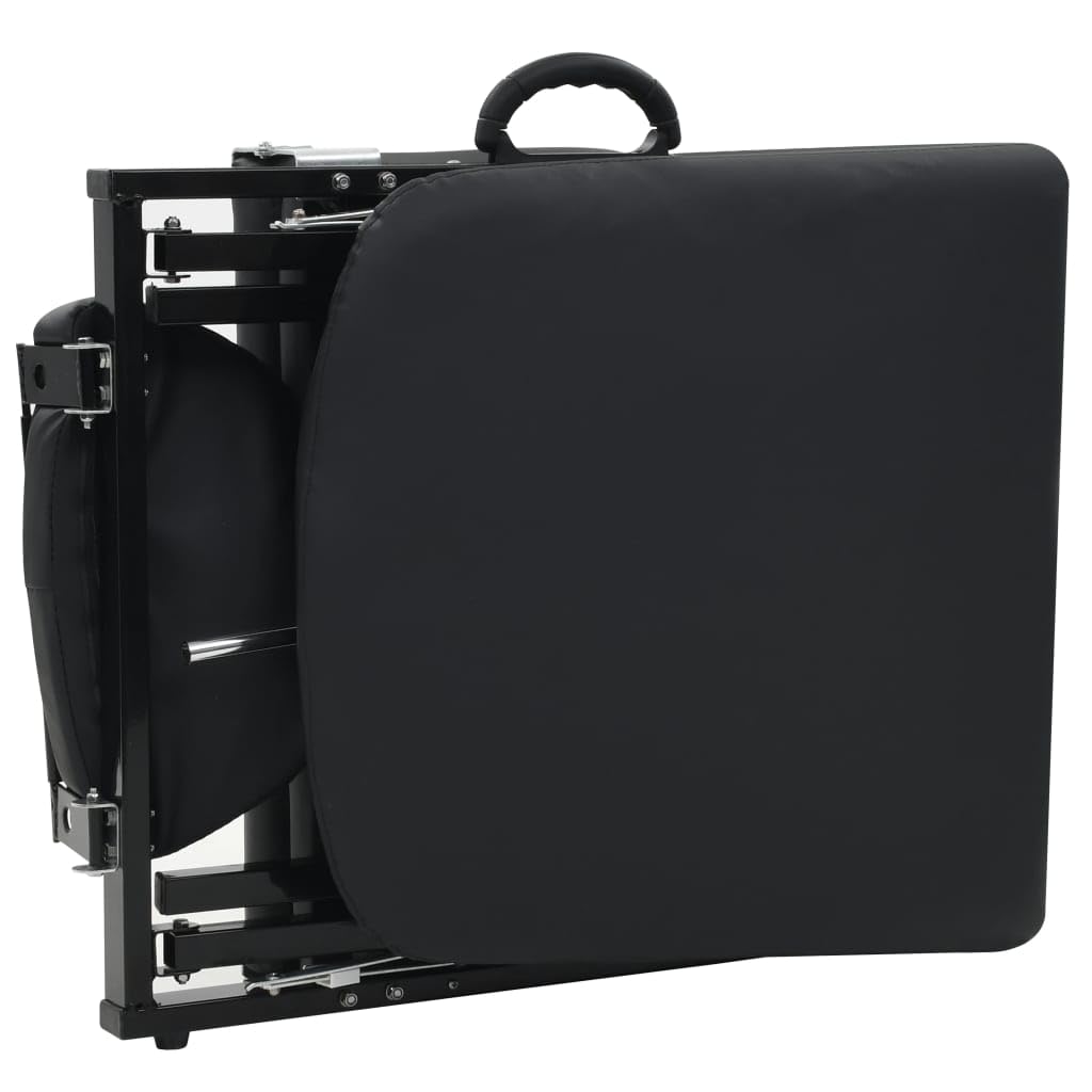 Refined Kosmetikliege Massageliege Massagebank Behandlungsstuhl Tragbarer Kosmetikstuhl Kunstleder 185x78x76 cm Schwarz