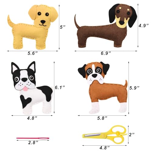 Ciyvolyeen C0001 Puppy Craft Kit Kids Diy Crafting And Sewing Set Dog Stuffed Animal Felt Plushie thumb #1