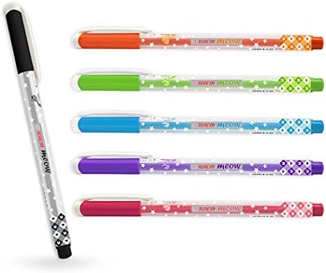TOTEM Meow Ball Pens | 50 Pens (25 Blue Ink & 25 Black Ink) | Pens for Writing | 0.7 mm Tip | Theme of Cats | Cute & Stylish Design Body | Ideal for School, Office & Business | Stationary Items