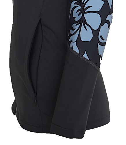 image for Private Island Women UPF50+ Front Zipper Up Long Sleeve Swimsuits Top 