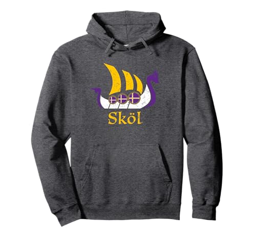 Skol Hoodie Sweatshirt Nordic Scandinavian Vikings Boat Pullover Hoodie