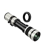 Compatible avec Sony E/A, Nikon Z/F, Canon RF/EF/EF M, Fujifilm X, M4/3, Olympus et L Mount 420 800 mm f/8.3 16 téléobjectif Manuel.(White,Olympus)